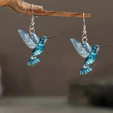 Brincos de Colibri em Cristal Azul