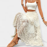 Saia midi com renda