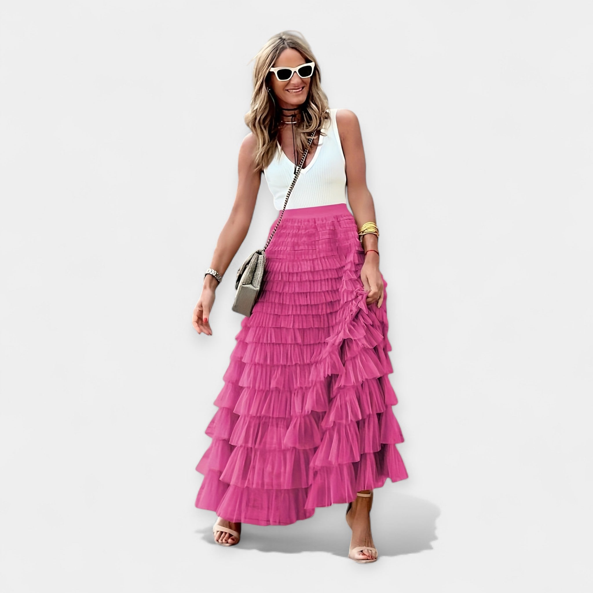 Saia Boho com Acabamento de Cetim