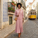 Filipa - Conjunto Malha e Saia Plissada