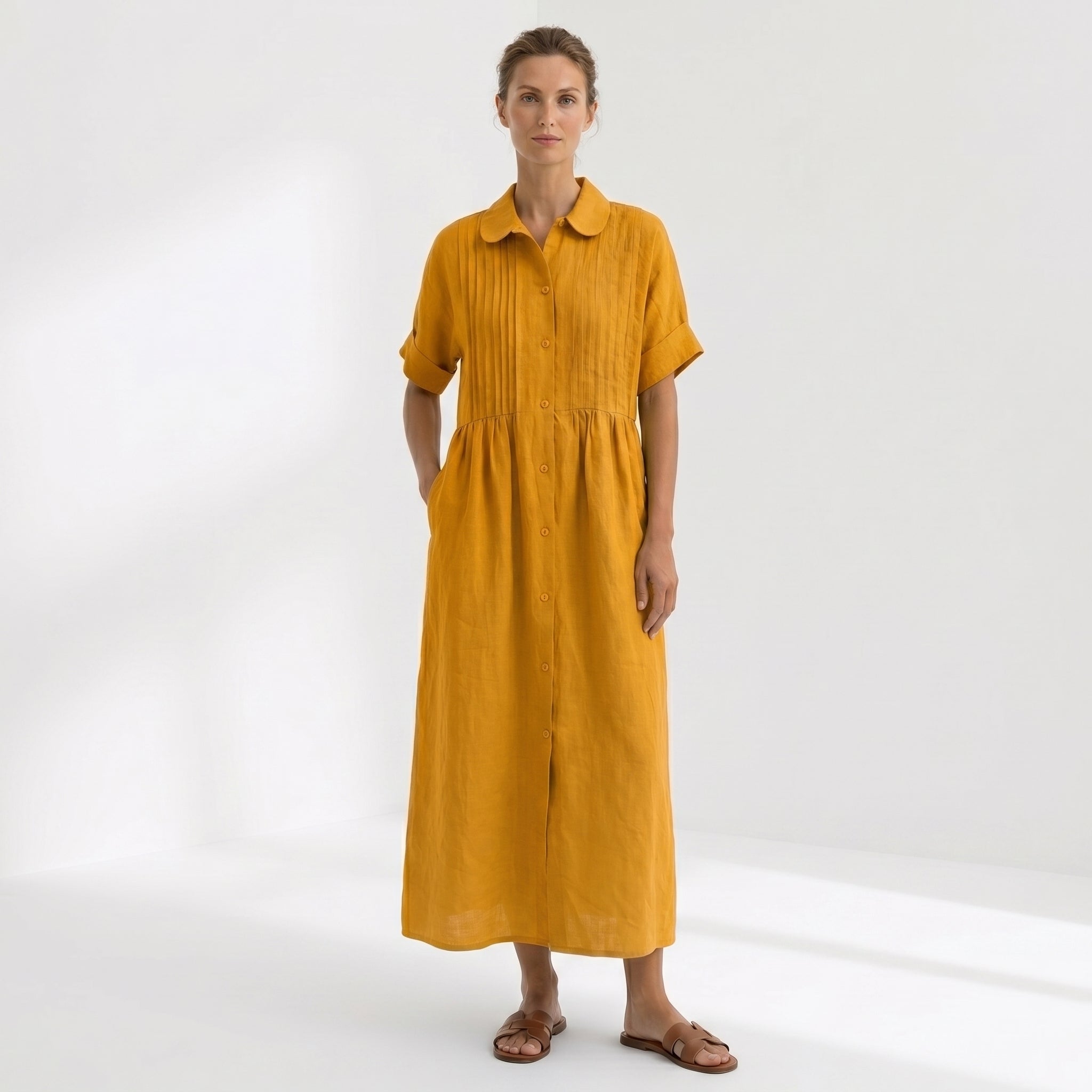Moda Lusitana - Vestido Elegante em Linho