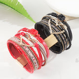 Pulseira de Couro Multicamadas Boho