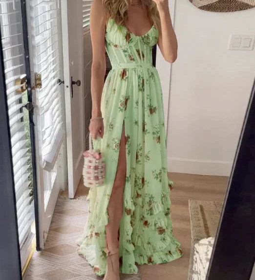Sónia - Vestido midi padrão floral