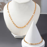 Conjunto de Colar e Pulseira em Ouro 18K Elegante