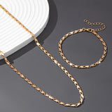 Conjunto de Colar e Pulseira em Ouro 18K Elegante