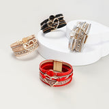 Pulseira de Couro Multicamadas Boho