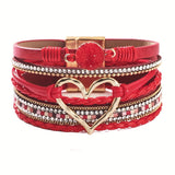 Pulseira de Couro Multicamadas Boho