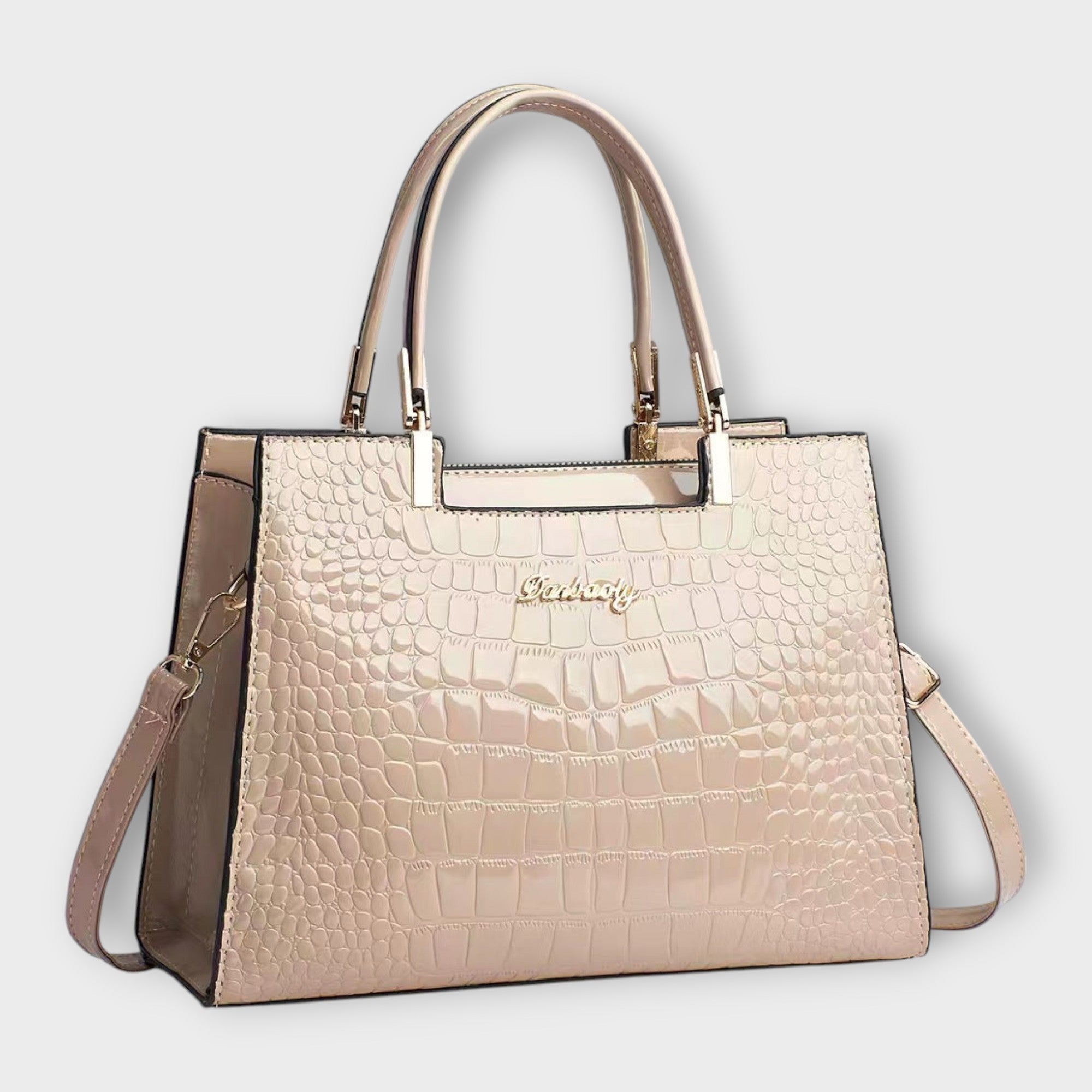 Maison Verdelle - Bolsa de Mão com Padrão de Crocodilo Brilhante