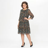 Beatriz - Vestido Midi com Folhos Fluídos
