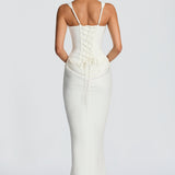 Leonor ❘ Vestido maxi com decote quadrado