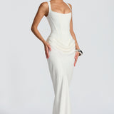 Leonor ❘ Vestido maxi com decote quadrado