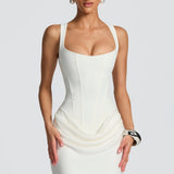 Leonor ❘ Vestido maxi com decote quadrado