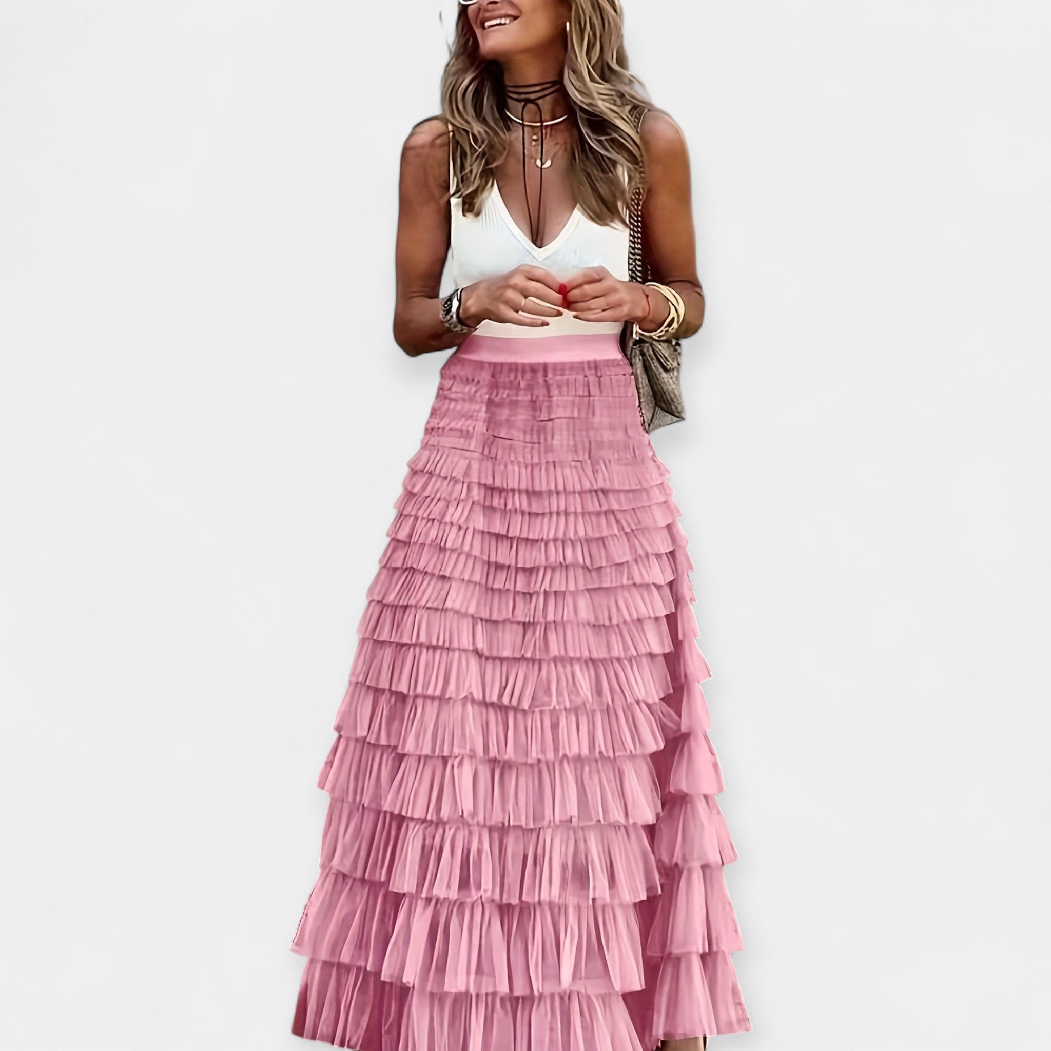 Saia Boho com Acabamento de Cetim