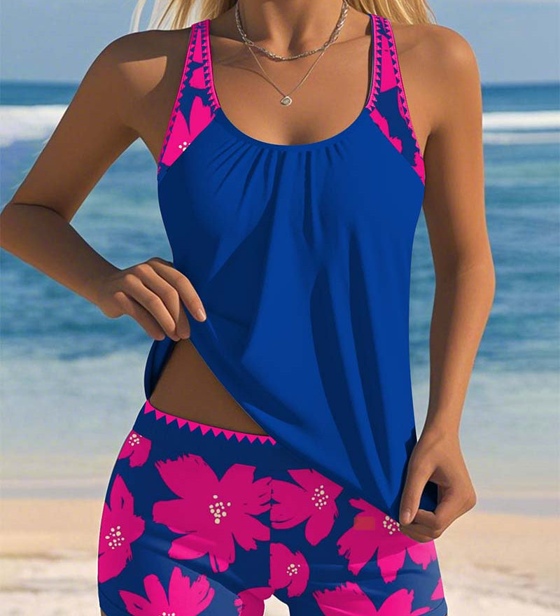 Mariana - Tankini sem mangas com decote em U