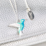 Colar de Colibri em Prata Esterlina com Esmalte