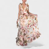 Isabela - Vestido comprido com folhos