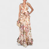 Isabela - Vestido comprido com folhos