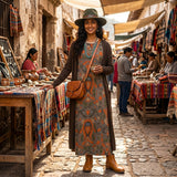 Rafaela – Vestido longo elegante com casaco a condizer