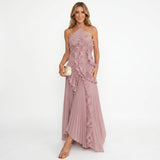 Leonor | Vestido Plissado com Folhos Elegante