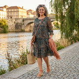Beatriz - Vestido Midi com Folhos Fluídos