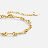 Pulseira de corrente Figaro dourada com nó