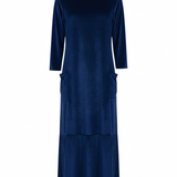 Moda Lusitana - Vestido Veludo Longo com Bolsos
