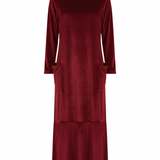Moda Lusitana - Vestido Veludo Longo com Bolsos