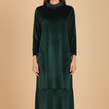 Moda Lusitana - Vestido Veludo Longo com Bolsos