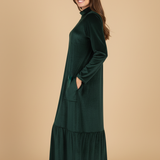 Moda Lusitana - Vestido Veludo Longo com Bolsos