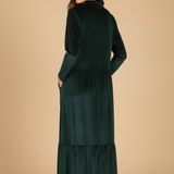 Moda Lusitana - Vestido Veludo Longo com Bolsos