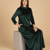 Moda Lusitana - Vestido Veludo Longo com Bolsos