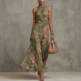 Filipa - Vestido Longo Halter Floral