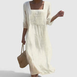 Nádia - Vestido Casual em Linho