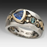 Anel Vintage Elegante com Cristal Azul