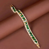 Pulseira verde e dourada