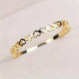 Anel Corações Dourados