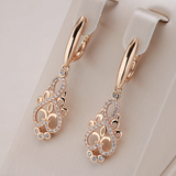 Brincos Elfo Elegantes com Zircónia, Dourados