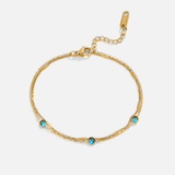 Pulseira em camadas Athena azul com detalhes brilhantes