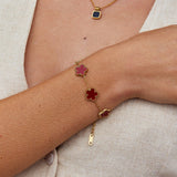Pulseira com folha vermelha de trevo