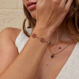 Pulseira com folha vermelha de trevo