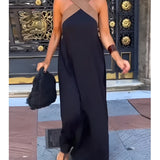 Filipa | Vestido Maxi com Decote Cruzado em Contraste