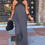 Filipa | Vestido Maxi com Decote Cruzado em Contraste