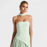 Malia - Vestido Corte assimétrico Hortelã