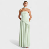 Malia - Vestido Corte assimétrico Hortelã