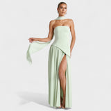 Malia - Vestido Corte assimétrico Hortelã