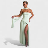 Malia - Vestido Corte assimétrico Hortelã