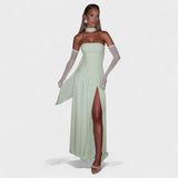 Malia - Vestido Corte assimétrico Hortelã