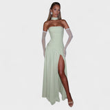 Malia - Vestido Corte assimétrico Hortelã
