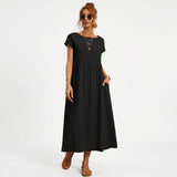 Inês | Vestido Midi em Algodão com Bolsos