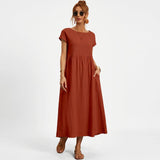 Inês | Vestido Midi em Algodão com Bolsos